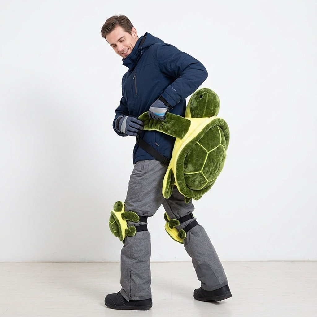 Snow Impact Protector – Plush Turtle Cushion for Kids & Adults