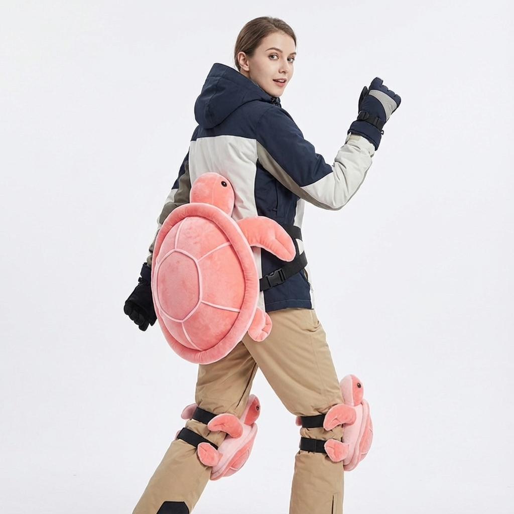 Snow Impact Protector – Plush Turtle Cushion for Kids & Adults