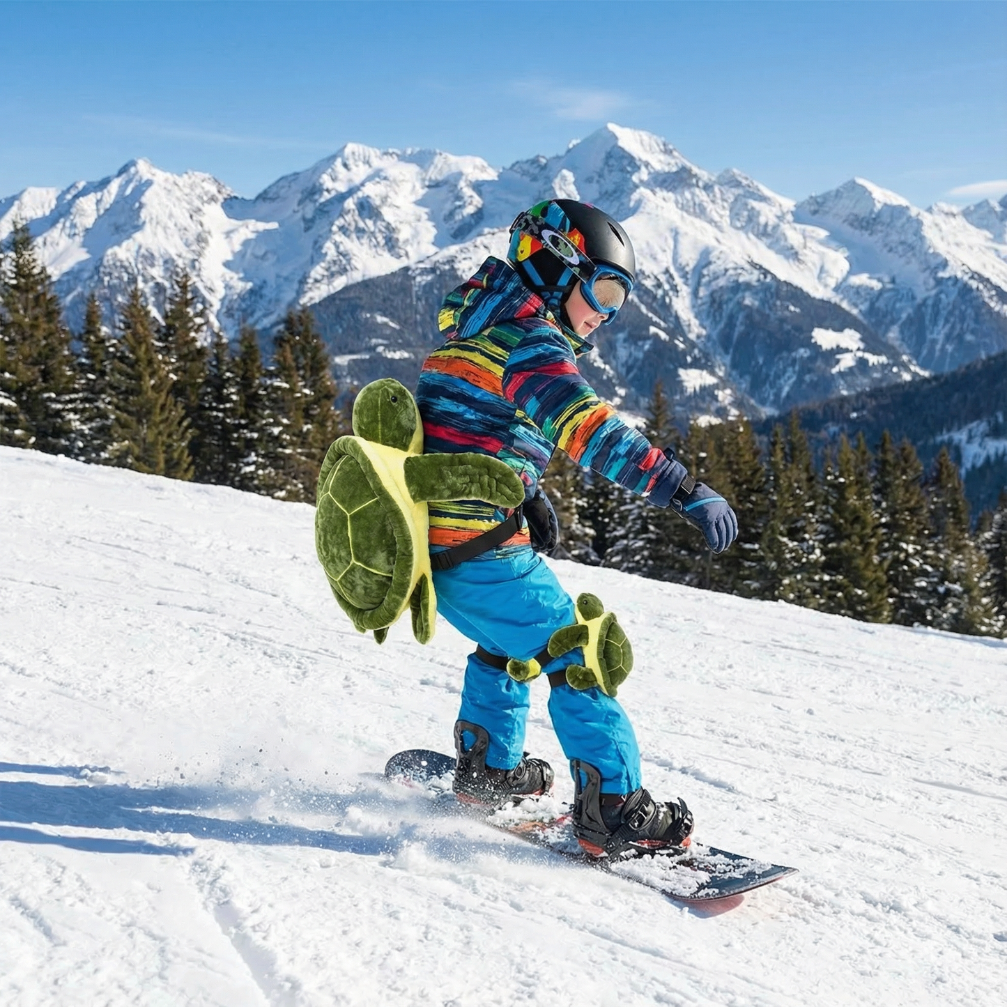 Snow Impact Protector – Plush Turtle Cushion for Kids & Adults